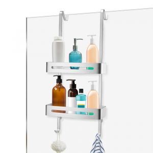 Étagère de Douche à Suspendre A poser sans percer Accessoire de Rangement Salle de Bain Pour douche avec paroi ou porte vitrée