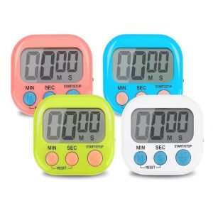 4 Pièces Coloré Minuteur Cuisine Magnetique Digital Time Timer Enfant Apprentissage avec Écran LCD Chronomètre Minuterie Aimanté