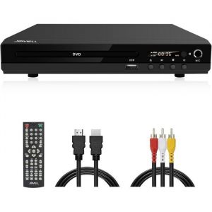 Lecteur DVD HD avec P&eacute;ritel Lecteur DVD Multi-R&eacute;gions pour T&eacute;l&eacute;vision Lecteur DVDs et CD pour Syst&egrave;me St&eacute;r&eacute;o avec Entr&eacute;e USB