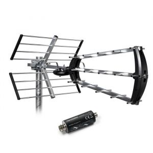 Antenne extérieure - Trinappe - Modèle 26 dB - Filtre 4G/5G - Compatible 4K UHD - Aluminium