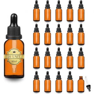 20 Flacons Ambrés 30 ml avec Pipette en Verre  Huiles Essentielles Cosmétiques