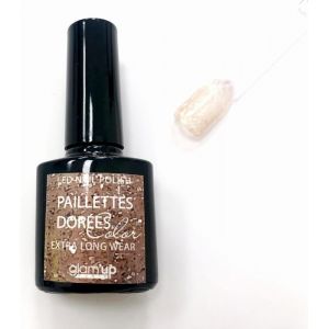 GlamUp - Vernis &agrave; ongles semi-permanent UV & LED N&deg;513 Paillettes Dor&eacute;es - 6 ml