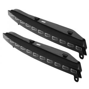 Tbest Feu de jour 1 paire de feux de jour de voiture clignotant 2 couleurs DRL LED antibrouillard pour Audi Q7 06-09