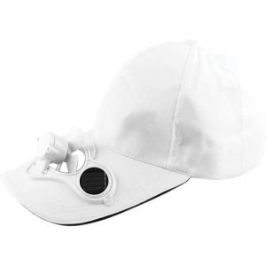 Chapeau avec Ventilateur Solaire Casquette，Casquette de Baseball pour Fan Dextérieur，Casquette de Ventilateur Pratique（Blanc）