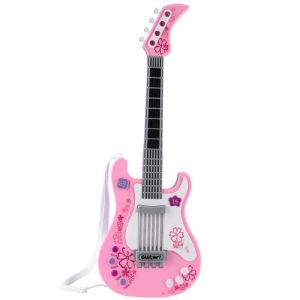 Shipenophy Jouet de guitare Guitare Basse Multifonctionnel Jouet Enfants Jouet de Lumi&egrave;re Instrument de Musique jouets Rose