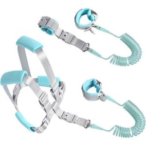 Anti-perte enfant Harnais de s&eacute;curit&eacute;2m 2 en 1 bracelet anti perte enfantHarnais enfantVerrouillage de S&eacute;curit&eacute;Anti-perte