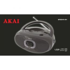 Lecteur CD - AKAI - BOOMBOX - USB - Radio FM - M&eacute;moire programmable 20 pistes