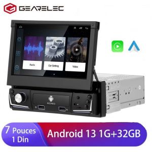 Autoradio 1 Din avec Carplay et Android Auto écran Tactile HD de 7 Pouces Navigation GPS WiFi Bluetooth FM Port USB