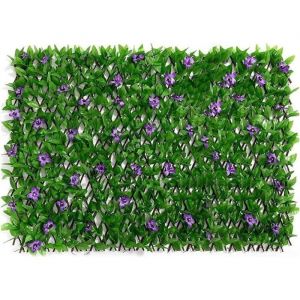 Haie De Lierre Artificielle - Protection Uv - D&eacute;coration Murale - Fausses Feuilles - En Bois Massif Et Plastique - Pour Jard[u5615]