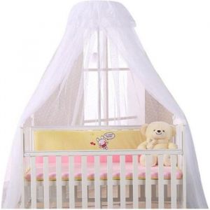 Grand Ciel de Lit avec Support Moustiquaire pour lit B&eacute;b&eacute; Protecteur Lit Contre Insectes Araign&eacute;es Moustiques avec Poteau Label