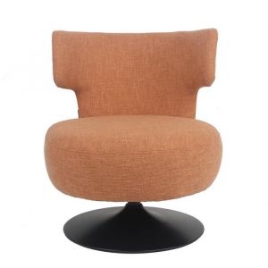 Fauteuil pivotant Metro en tissu lin orange cuivre - Livin24 - Relaxation - 1 place