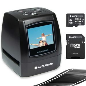 AGFA PHOTO Pack Scanner Numérique Realiview AFS100 + carte SD 32GB –  Scanner de Films Négatifs 35/135 Diapos Ecran 2.4 - Noir