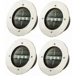 Solaire Spot Encastrable Exterieu 4 Install&eacute; &Agrave; Lext&eacute;rieur &Eacute;tanche Cour Sol Spot LED Pelouse Lampe Escalier Jardin Lampadaire