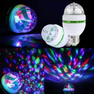 Ampoule &eacute;clairage de sc&egrave;ne rotative LED color&eacute;e E27 3W RGB pour Disco DJ salles priv&eacute;es KTV r&eacute;unions de famille etc