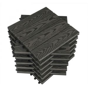 WOLTU Dalle de terrasse en composite bois-plastique 11 Pièces 1 m² 30x30 cm Gris