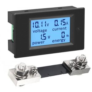 Voltmetre Amperemetre Panneau Numerique Shunt 100A DC 6.5-100V Testeur de Tension Courant Puissance Electrique Compteur d&eacute;nergie