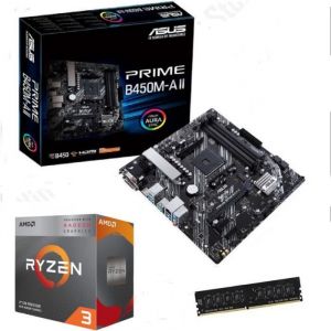 Kit upgrade PC - Asus - Prime B450M-AII - Processeur AMD Ryzen 3 3200G - 8 Go DDR4 - Socket AM4