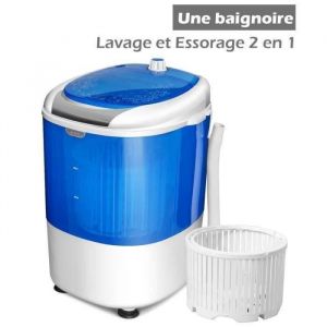 Mini Machine à Laver 170W COSTWAY-Essoreuse à Cuve Unique 25 KG Portable-Fonction de Chronométrage-Semi Automatique-Appartement