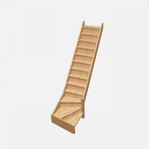 Normandie - Escalier quart tournant à droite avec contremarches