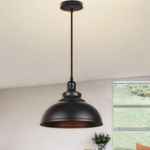 U-Do Lustre Suspension Luminaire Ajustable Vintage E27 Lampe en Fer Noir Lustre &eacute;clairage pour Cuisine Bureau Salon