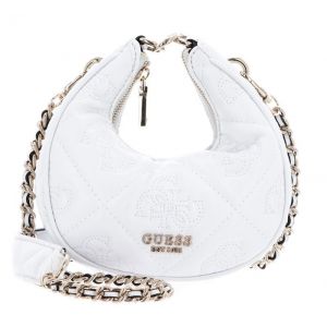 GUESS Sac &agrave; &eacute;paule bandouli&egrave;re blanc pour femme Marieke Mini Hobo Bag White Logo 259343