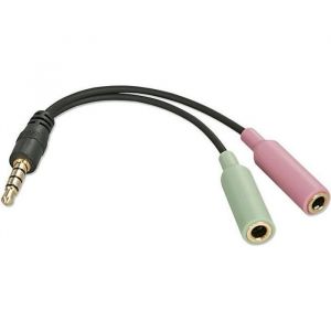 Adaptateur Jack 3.5mm casque/micro vers 2 Jack - Noir - 01 m - Écouter de la musique et passer des appels