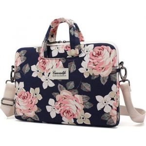 Housse de Protection PC Portable Sleeve -15.6 - Rose et noir - Toile de haute qualité - 420 x 300 x 25 mm
