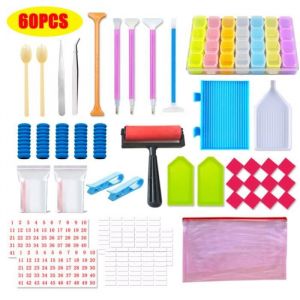 60 Pcs Kit Diamond Painting Accessoires Stylo Outils Kit Complet Diamant Painting Accessoire Broderie Diamant Accessoires