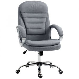 chaise de bureau ergonomique avec accoudoirs r&eacute;glables hauteur r&eacute;glable fonction rocker gris Lin 64x75x111 - 121 cm