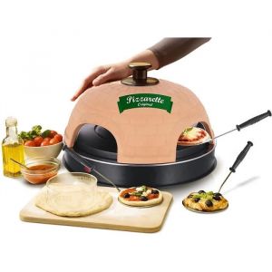 Emerio PO-115985 Four à pizza en terre cuite faite à la main Design breveté pour mini pizzavéritable plaisir en famille pour[~15]