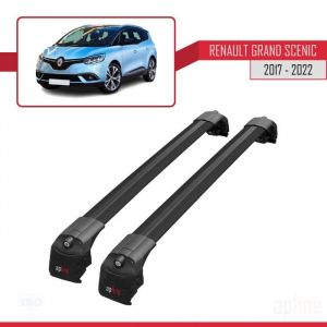Compatible avec Renault GRAND SCENIC (Mk4) 2017-2023 Barres de Toit ACE-2 Railing Porte-Bagages de voiture NOIR