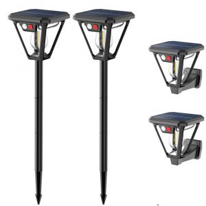 2 Park Lampe Solaire&Eacute;tanche IP65 3 Mode d&eacute;clairage avec D&eacute;tecteur de Mouvement pour jardin