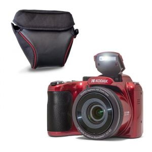 KODAK Pack Pixpro AZ255 + Etui transport - Appareil Photo Bridge 16 MP Zoom 25x Full HD Grand Angle 24 mm Ecran LCD 3 &ndash; Rouge