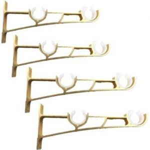 4Pi&egrave;ces Tringle &agrave; Rideau en m&eacute;tal Robuste Support de Tringle &agrave; Rideaux Double Tringle &agrave; Rideau Pole Holder Support Rideau Suppo