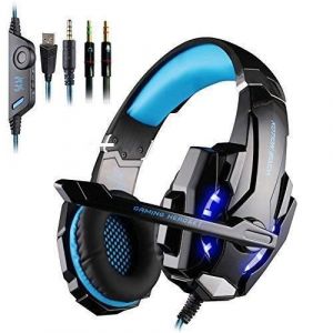 Casque Gamer MOONMINI G9000 - Son Surround 7.1 Dolby - LED - Bleu