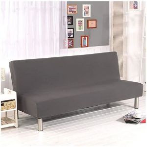 ROCK Housse de clic-clac Polyester 180cm et 210cm Housse de canapé élasticité Style minimaliste moderne Gris