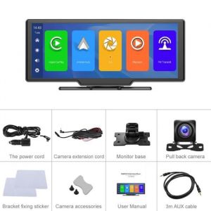 Autoradio GPS - UVERBON - 10.26 - CarPlay sans fil - Android Auto sans fil - Double-Din