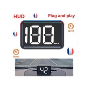 Affichage t&ecirc;te haute universel compteur vitesse num&eacute;rique HUD GPS KMH projecteur COULEUR AFFICHAGE VITESSE BLANC