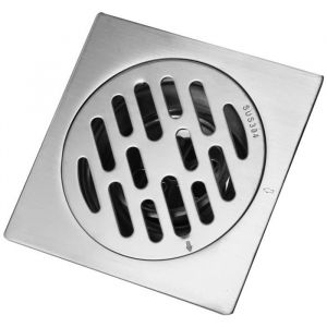 Mxzzand Siphon de sol anti-odeur - Conu pour un usage domestique villas - Argent - Inox 304 - 100 x 100 x 48mm