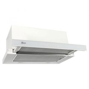 GURARI Hotte &agrave; d&eacute;flecteur plat GCH 117 WH Prime Hotte aspirante encastrable 60 cm en blancBlanc verre 1000m&sup3;/hEfficace