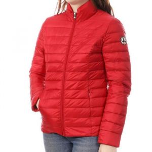 Doudoune Femme JOTT Rouge - Matelass&eacute;e Satin&eacute;e et D&eacute;perlante - Garnissage en Plumes