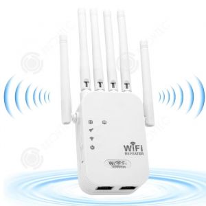 INN Amplificateur de signal wifi 1200 mbps monobande répéteur GSM avec port ethernet et 6 antennes externes couverture jusquà 5