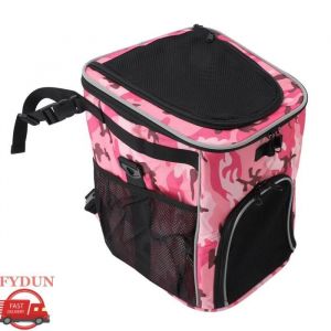 FYDUN porte-v&eacute;lo pour chien Panier De V&eacute;lo Pour Chien Sac &agrave; Dos De Transport Pour Animaux De Compagnie animalerie Camouflage rose