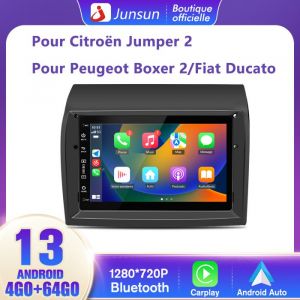 Junsun Autoradio Android 13 pour Fiat Ducato 2009-2015 4Go+64Go 7 Pouces Écran avec Carplay Android Auto/GPS/FM