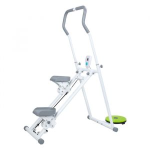 Stepper Fitness et Grimpeur Vertical - Guidon et p&eacute;dales r&eacute;glables - &Eacute;cran LCD - Blanc - Charge max 150 kg- 88*55*130cm