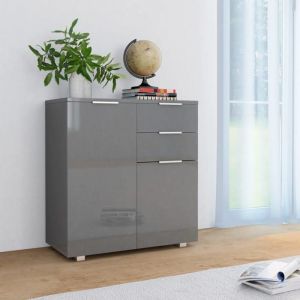 SALE 2025Meuble bas bahut vaisselier - Buffet Gris brillant - 71x35x80 cm - bois dingénierie265 Kg 8123