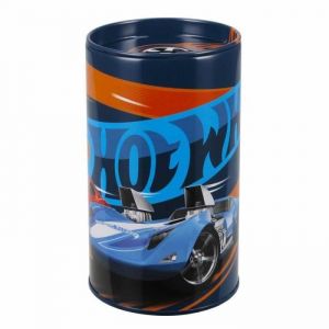 Tirelire - Hot Wheels - Ronde - Métal - 13x7 cm - Bleu