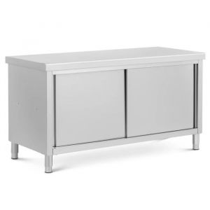 Meuble bas de cuisine - HELLOSHOP26 - Armoire inox - Double ouverture - 500 kg - 160 x 70 cm