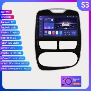 3G+32G 2Din Android 11 Autoradio Lecteur Multimédia pour Renault Clio 4 2012 2013 2014 2015 2016 Autoradio Stéréo HeadUnit Navi GPS