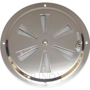 Grille da&eacute;ration Ronde R&eacute;glable 128mm Avec Moustiquaire inox 316 - A4